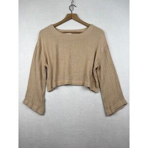 The Sweet Collective‎ Top Womens Medium Cropped Relaxed Ribbed Boho